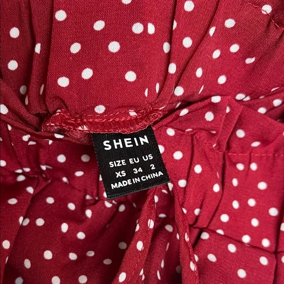 Red Polka Dot Pleated Mini Skort - Picture 2 of 8